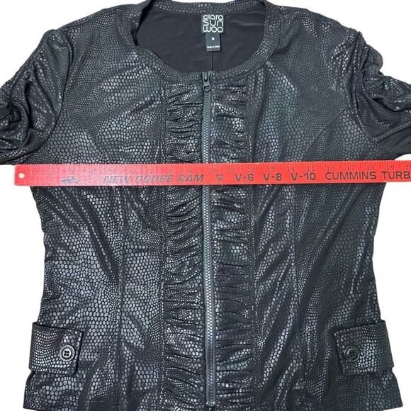 Clara SunWoo Liquid Leather Animal Print Jacket Black Women’s Medium - Picture 6 of 7